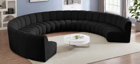 Infinity 9pc. Modular Sectional in Black by Meridian Furniture