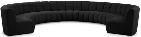 Infinity 9pc. Modular Sectional in Black by Meridian Furniture