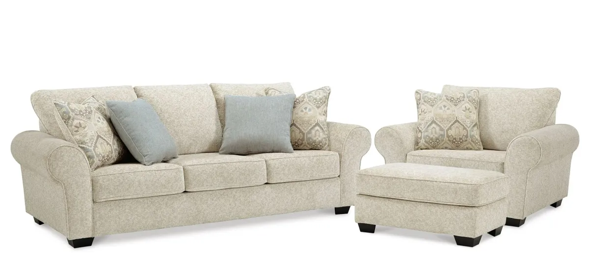 Haisley 3-pc. Sofa, Loveseat and Ottoman Set