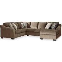 Graftin 3-pc. Sectional with Chaise in Teak by Ashley Furniture