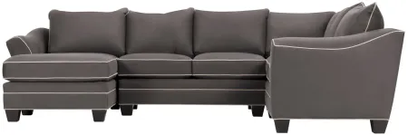 Foresthill 4-pc. Left Hand Chaise Sectional Sofa in Suede So Soft Slate by H.M. Richards