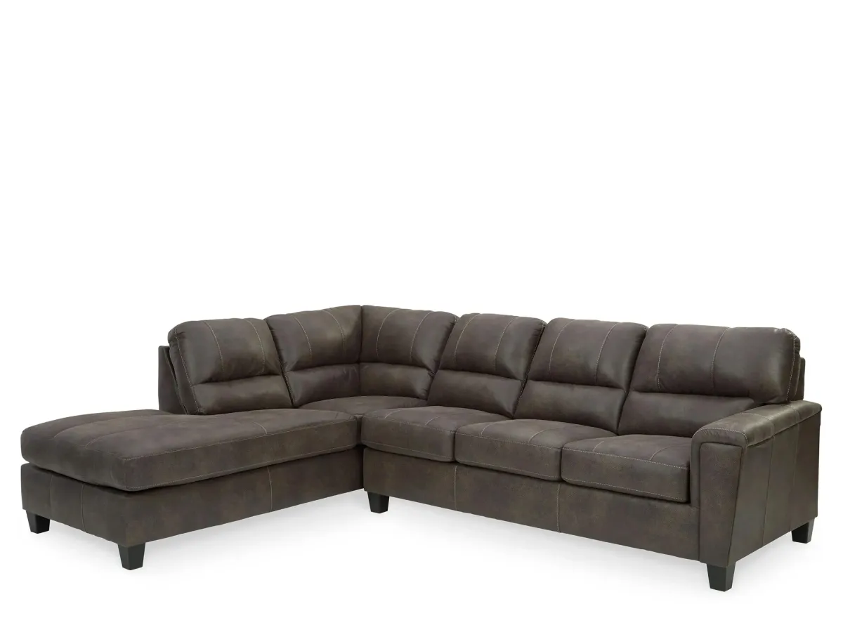 Navi 2-pc. Sleeper Sectional with Chaise in Smoke by Ashley Furniture