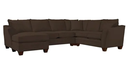 Foresthill 4-pc. Left Hand Chaise Sectional Sofa in Suede So Soft Chocolate by H.M. Richards