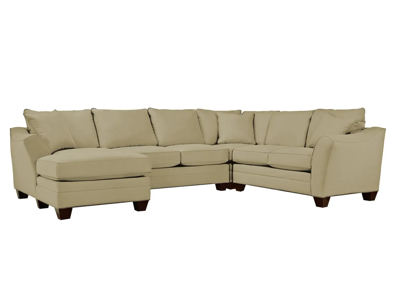 Foresthill 4-pc. Left Hand Chaise Sectional Sofa in Suede So Soft Vanilla by H.M. Richards