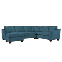Foresthill 4-pc. Left Hand Chaise Sectional Sofa in Suede So Soft Lagoon by H.M. Richards