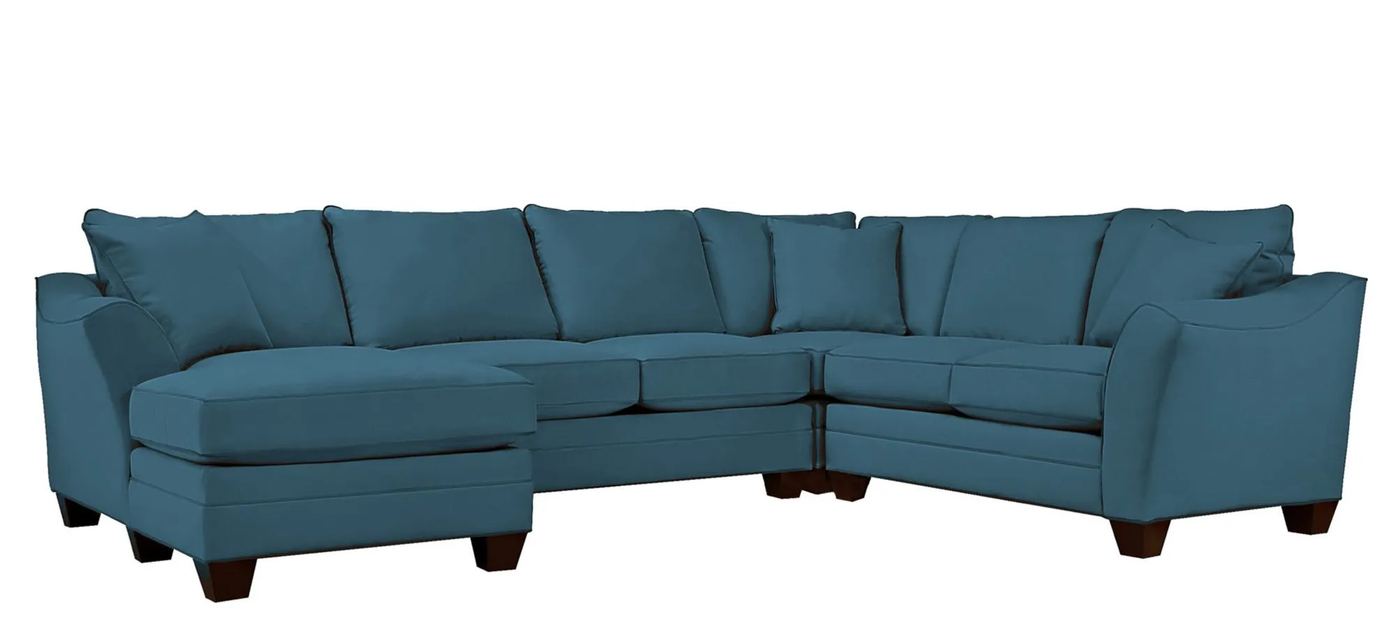 Foresthill 4-pc. Left Hand Chaise Sectional Sofa in Suede So Soft Lagoon by H.M. Richards