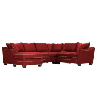 Foresthill 4-pc. Left Hand Chaise Sectional Sofa in Suede So Soft Cardinal/Mineral by H.M. Richards