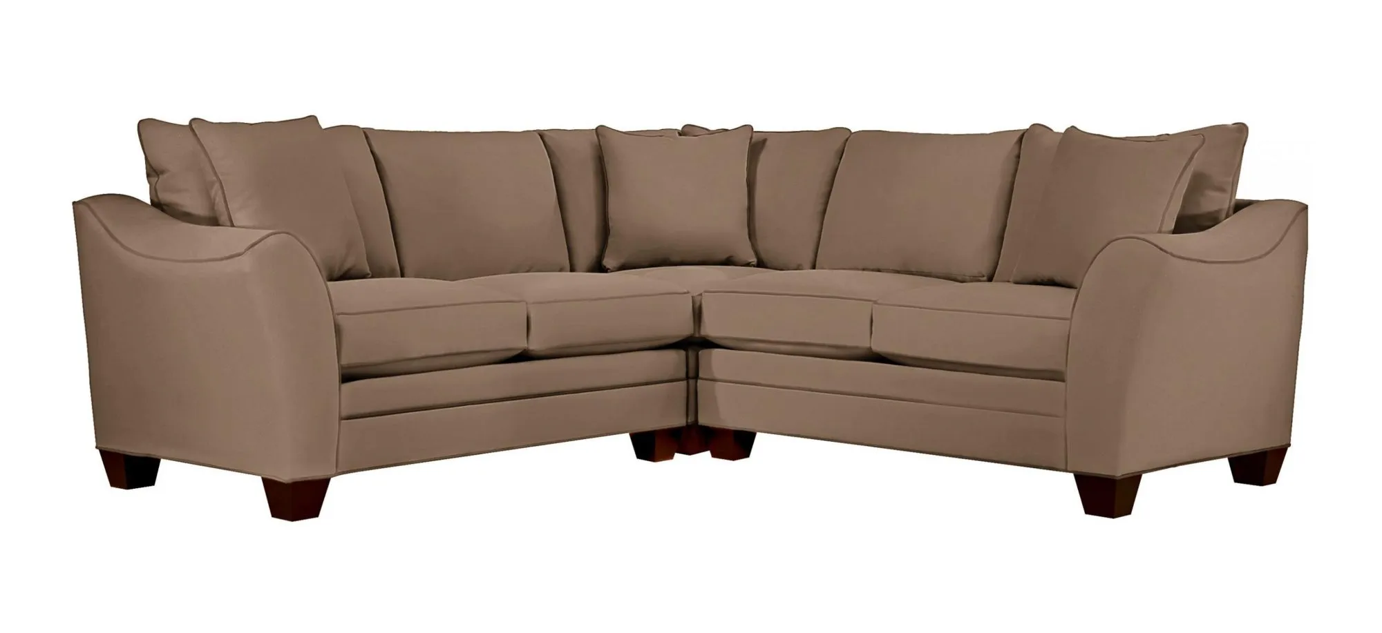 Foresthill 3-pc. Symmetrical Loveseat Sectional Sofa in Suede So Soft Khaki by H.M. Richards