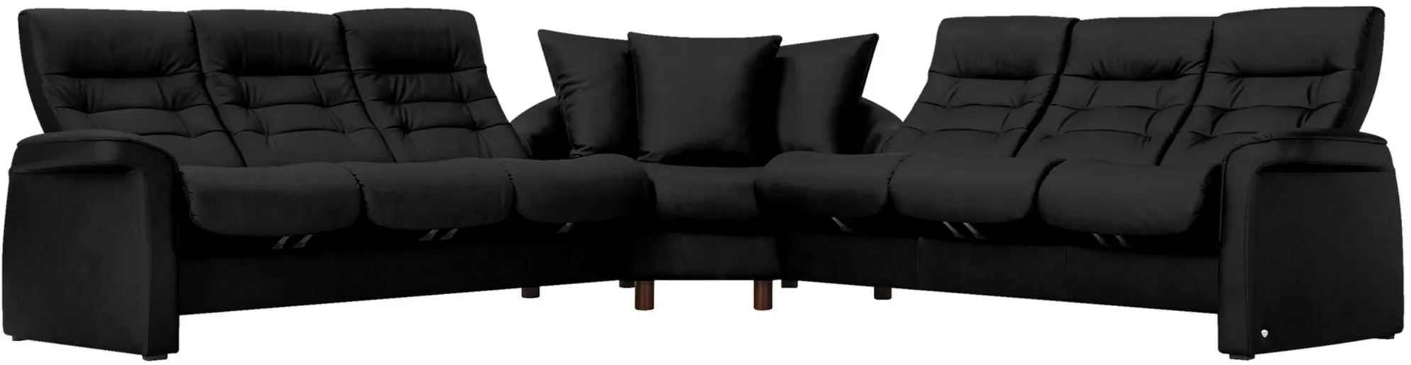 stressless sapphire 3-pc leather reclining sectional sofa