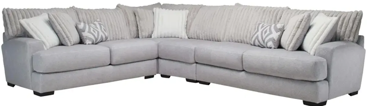 Mondo 4-pc. Sectional in Tweed Silver by Albany Furniture