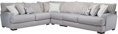 Mondo 4-pc. Sectional in Tweed Silver by Albany Furniture