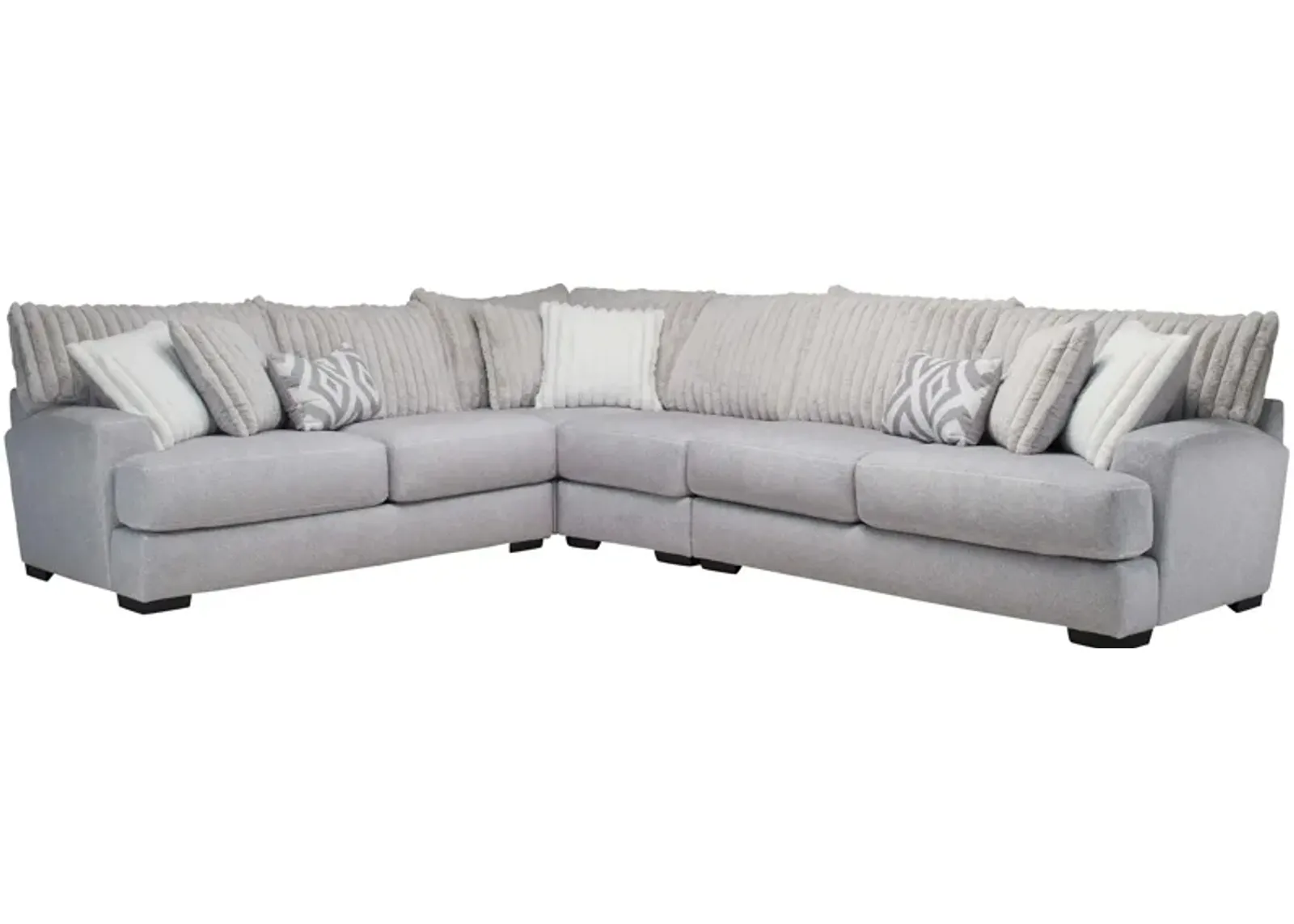 Mondo 4-pc. Sectional in Tweed Silver by Albany Furniture