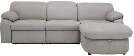 Enbright Microfiber 3-pc. Power-Reclining Sectional in Gray by Bellanest