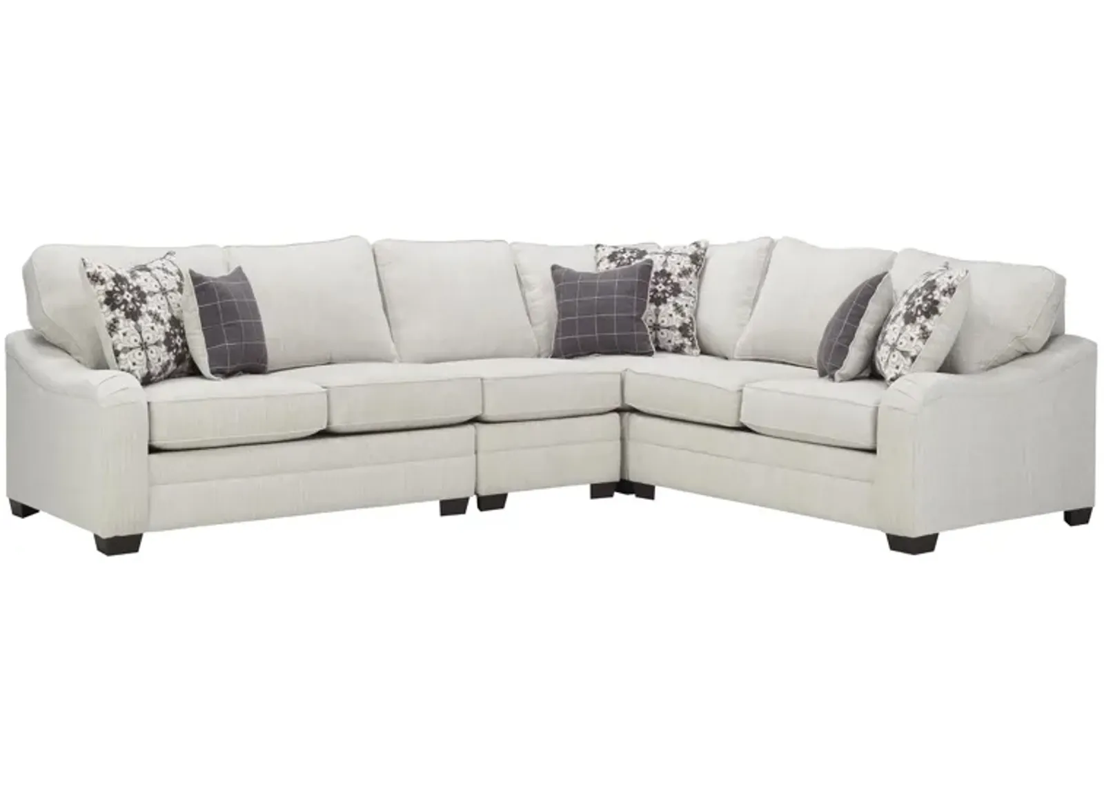 Caid 4-pc. Chenille Sectional Sofa in Beige by Flair