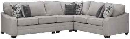Caid 4-pc. Chenille Sectional in Gray by Flair
