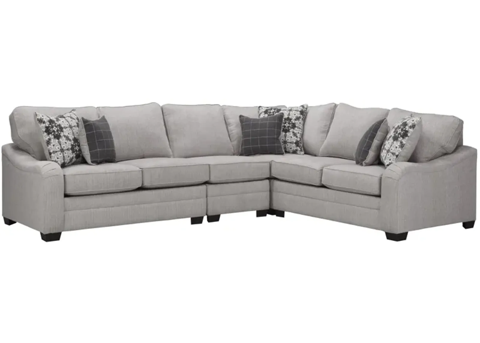 Caid 4-pc. Chenille Sectional in Gray by Flair