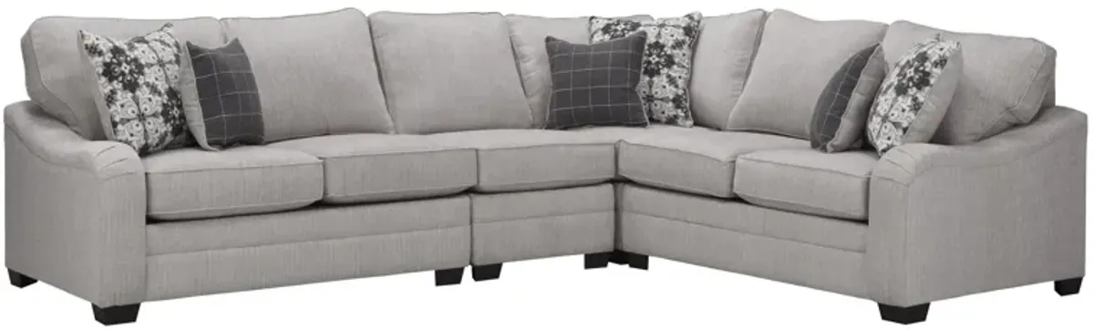 Caid 4-pc. Chenille Sectional in Gray by Flair