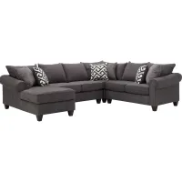 Piper 4-pc. Chenille Sectional Sofa in Bridget Graphite by Style Line