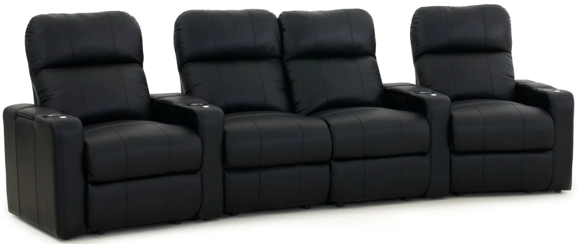 Marquee 4-pc Power Reclining Sectional in Black by Bellanest