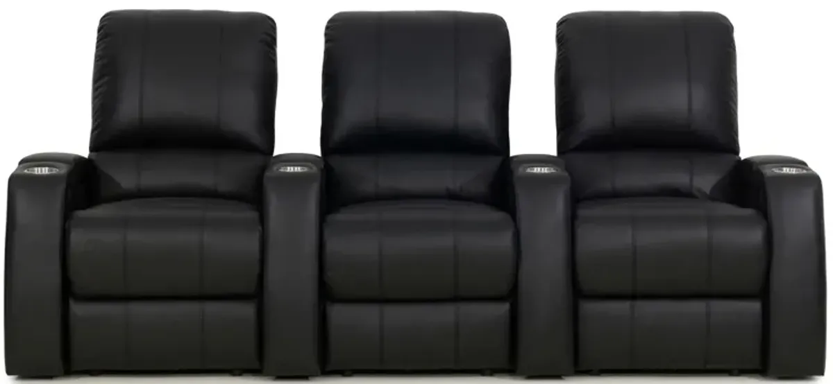 Beasley 3-pc. Power-Reclining Sectional Sofa in Black by Bellanest