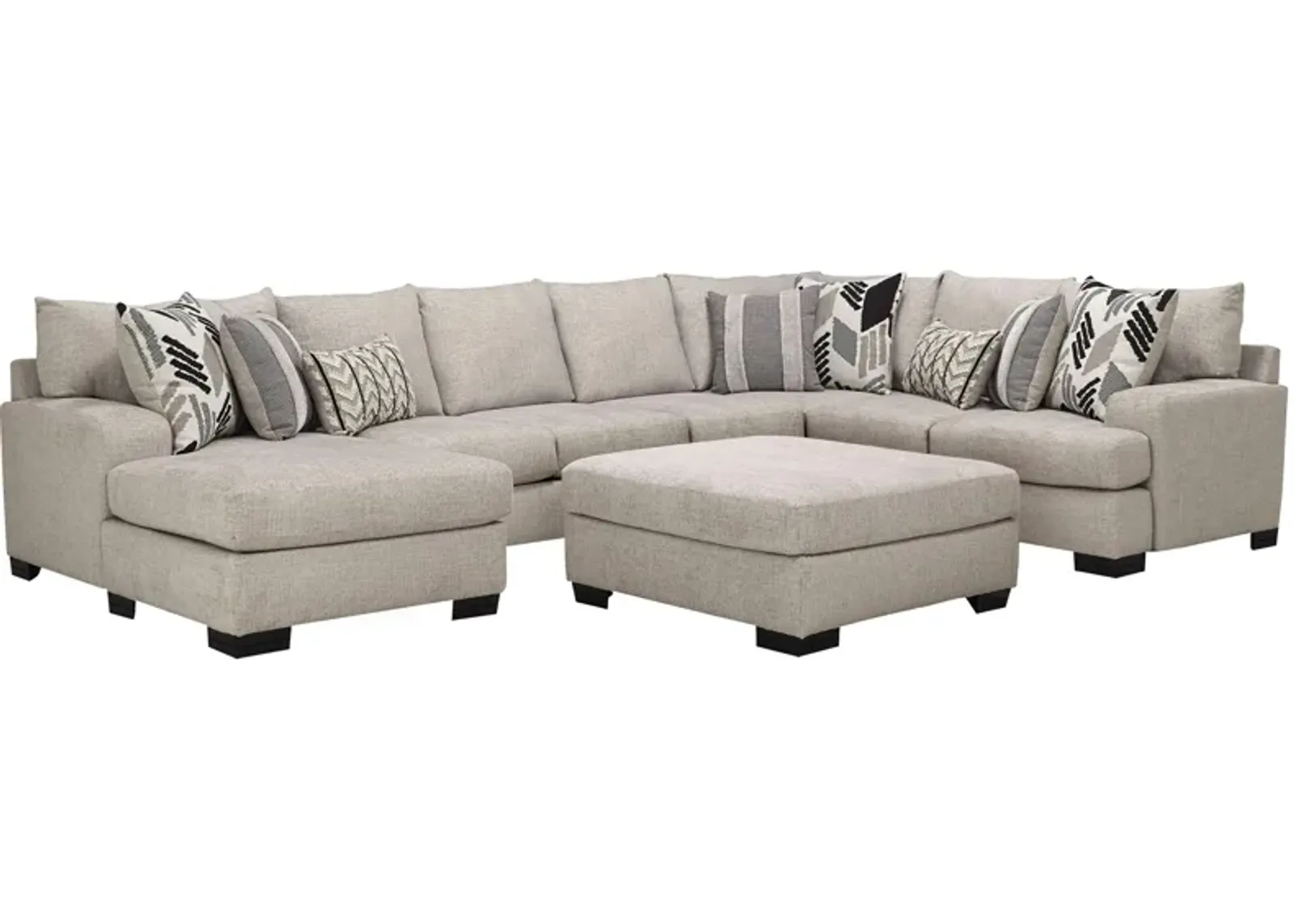 Cooper 5-pc. Sectional w/ Cocktail Ottoman in Beige;Brown by Albany Furniture