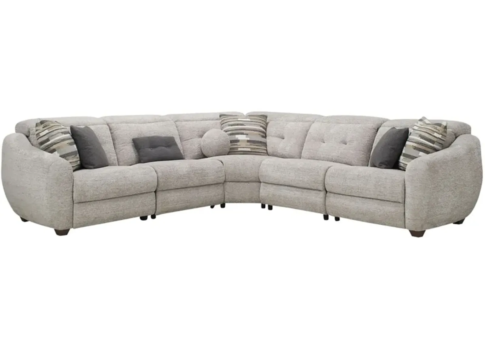 Carson 5-pc. Dual Power Reclining Sectional in Beige;Off-White by Bellanest