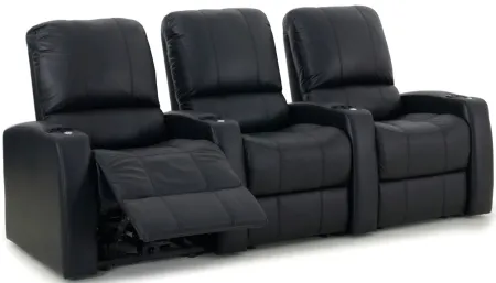 Harkins 3-pc. Leather Power-Reclining Sectional Sofa in Black by Bellanest