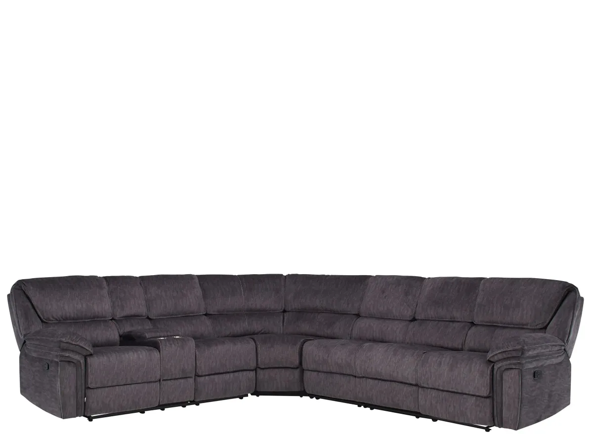 Portman 4-pc. Reclining Sectional in Smoke Gray by Bellanest