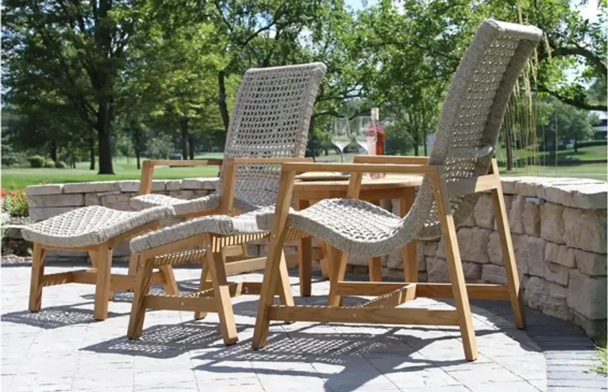 Nautical 5-pc. Teak Outdoor Lounge Set w/ Ottomans