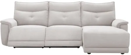 Graceland 3-pc Sectional Sofa W/Power Headrests in Mist Gray by Bellanest