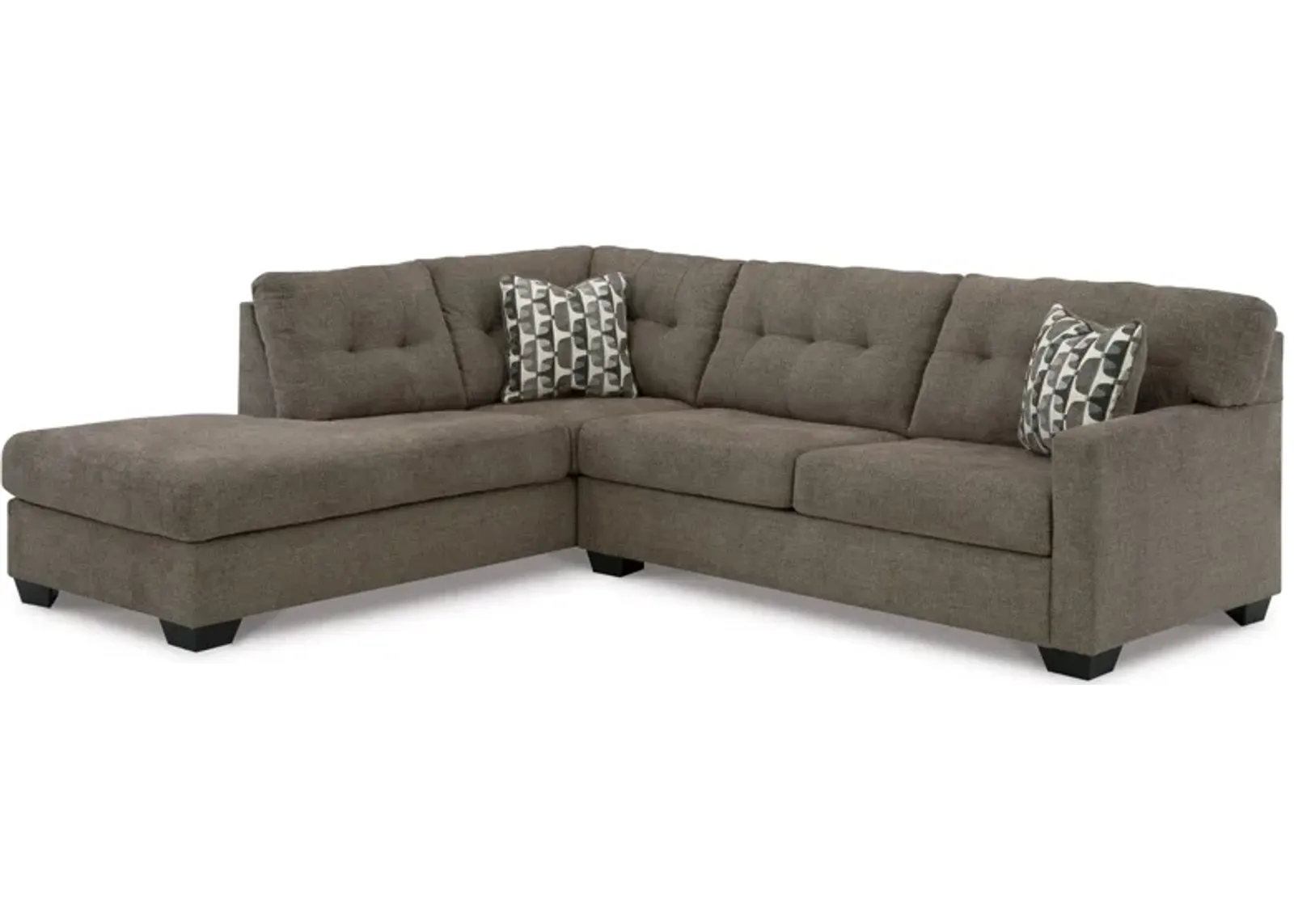 Mahoney 2-pc. Sleeper Sectional with Chaise in Chocolate by Ashley Furniture