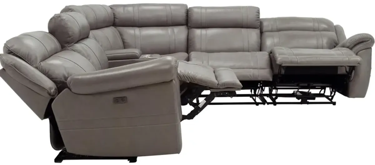 Ridgewood 6-pc. Leather Power-Reclining Sectional Sofa