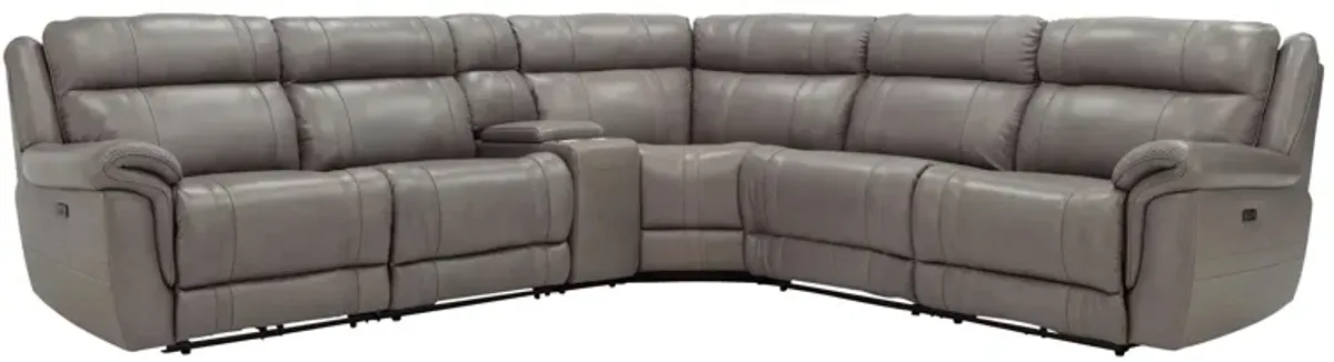 Ridgewood 6-pc. Leather Power-Reclining Sectional Sofa