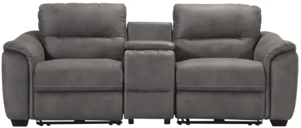 Rockland Microfiber 3-pc. Power Console Loveseat
