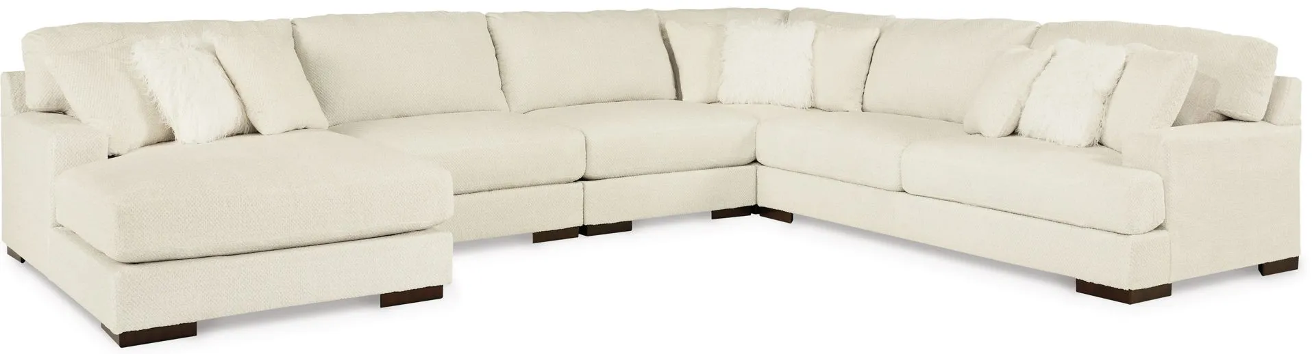 Zada 5-Piece Sectional with Chaise in Ivory by Ashley Furniture