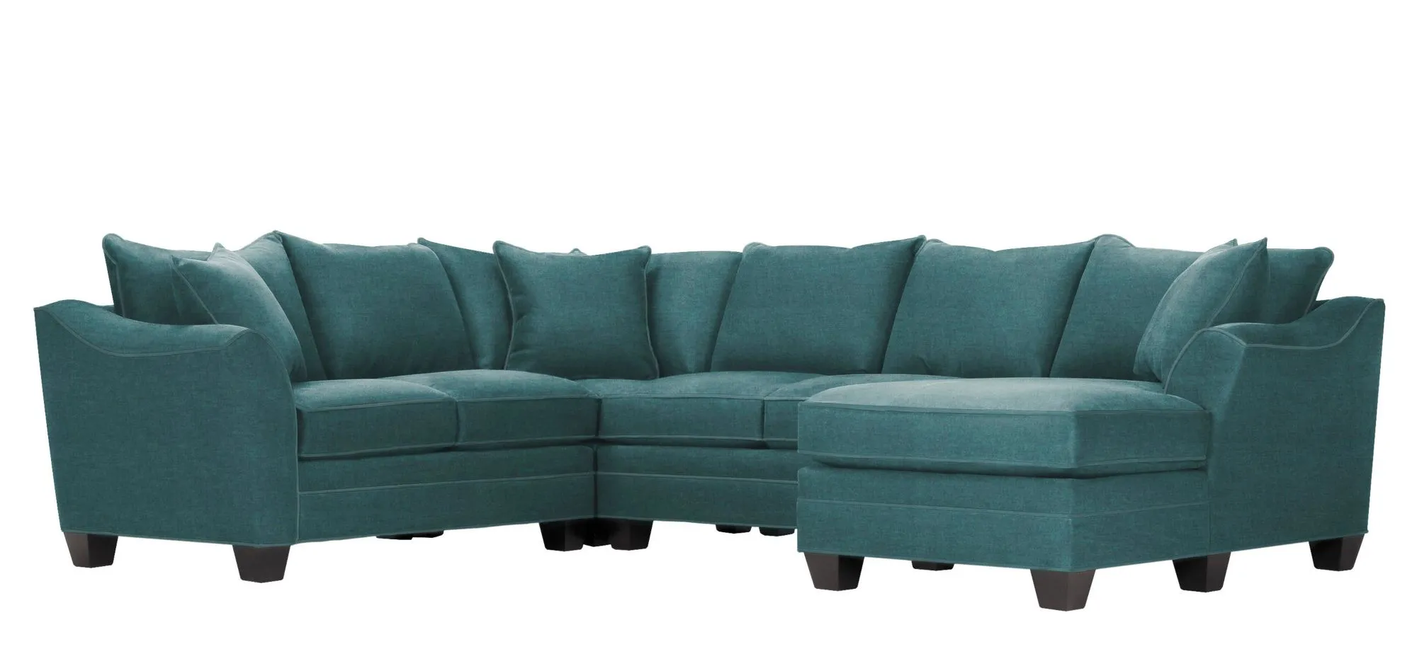 Foresthill 4-pc. Sectional w/ Right Arm Facing Chaise in Santa Rosa Turquoise by H.M. Richards