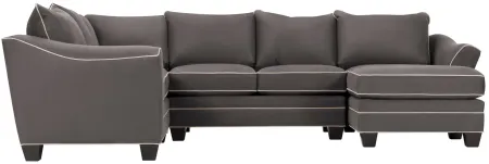 Foresthill 4-pc. Sectional w/ Right Arm Facing Chaise in Suede So Soft Slate by H.M. Richards