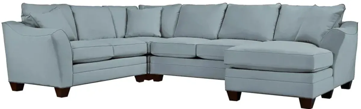 Foresthill 4-pc. Sectional w/ Right Arm Facing Chaise in Suede So Soft Hydra by H.M. Richards