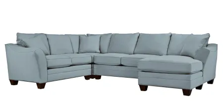 Foresthill 4-pc. Sectional w/ Right Arm Facing Chaise in Suede So Soft Hydra by H.M. Richards