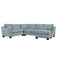 Foresthill 4-pc. Sectional w/ Right Arm Facing Chaise in Suede So Soft Hydra by H.M. Richards