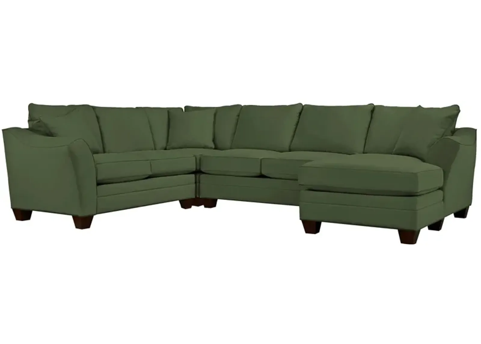 Foresthill 4-pc. Sectional w/ Right Arm Facing Chaise in Suede So Soft Pine by H.M. Richards