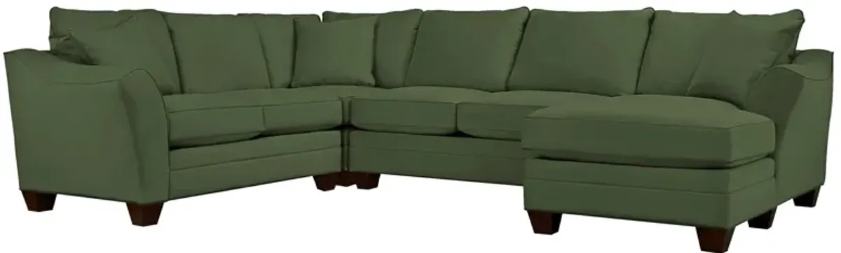 Foresthill 4-pc. Sectional w/ Right Arm Facing Chaise in Suede So Soft Pine by H.M. Richards