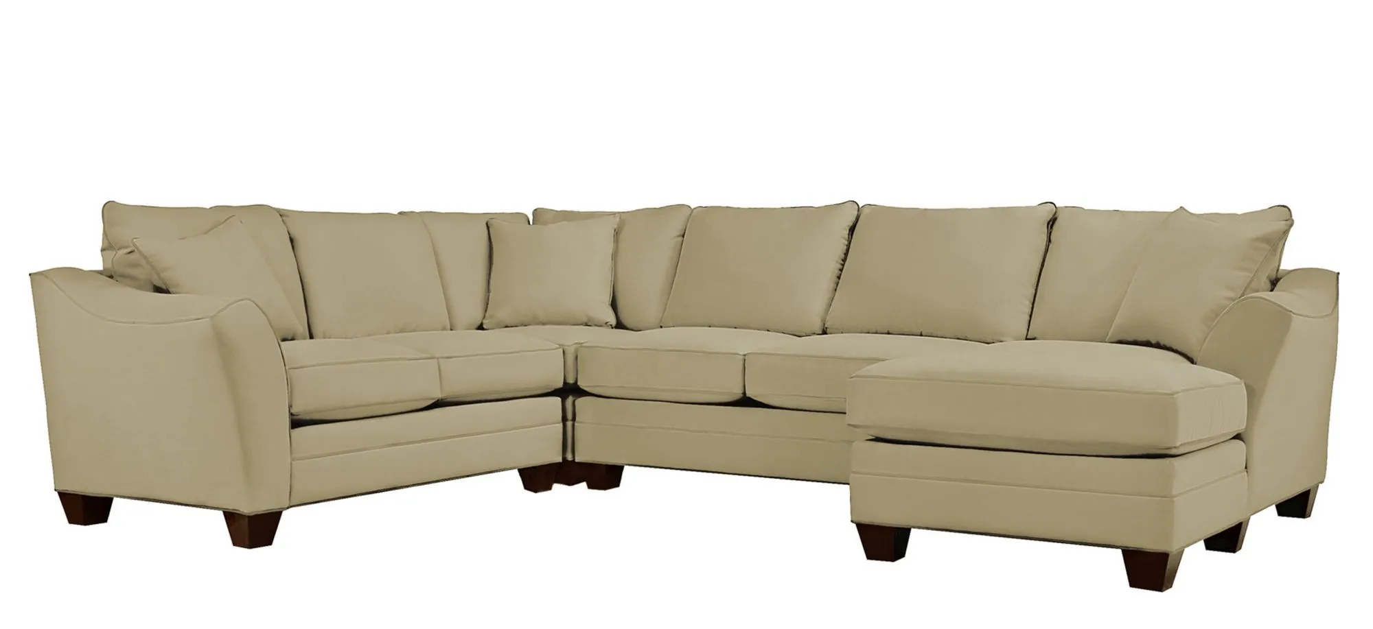 Foresthill 4-pc. Sectional w/ Right Arm Facing Chaise in Suede So Soft Vanilla by H.M. Richards