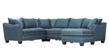 Foresthill 4-pc. Sectional w/ Right Arm Facing Chaise in Suede So Soft Indigo/Mineral by H.M. Richards