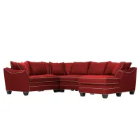 Foresthill 4-pc. Sectional w/ Right Arm Facing Chaise in Suede So Soft Cardinal/Mineral by H.M. Richards