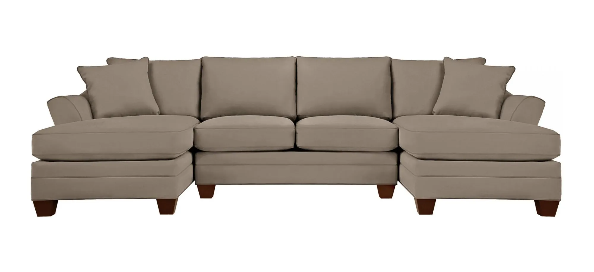 Foresthill 3-pc. Symmetrical Chaise Sectional Sofa in Suede So Soft Mineral by H.M. Richards