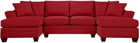 Foresthill 3-pc. Symmetrical Chaise Sectional Sofa in Suede So Soft Cardinal by H.M. Richards