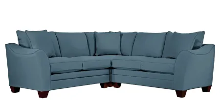 Foresthill 3-pc. Symmetrical Loveseat Sectional Sofa in Suede So Soft Indigo by H.M. Richards