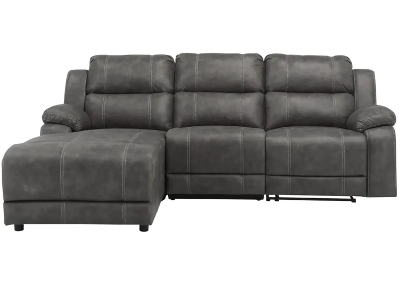 Kerridon Microfiber 3-pc. Reclining Sectional in Gray by Bellanest