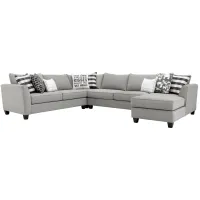 Daine 4-pc. Sectional Sofa in Popstitch Pebble by Fusion Furniture